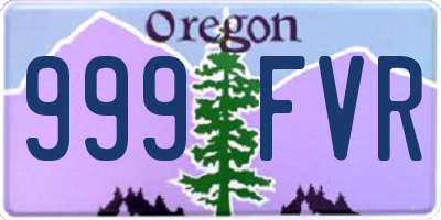 OR license plate 999FVR