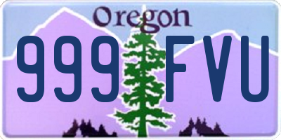 OR license plate 999FVU