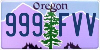 OR license plate 999FVV