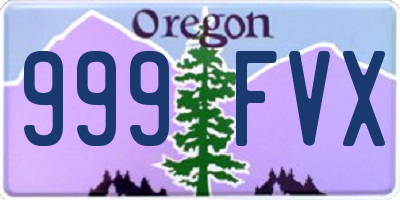 OR license plate 999FVX