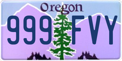 OR license plate 999FVY