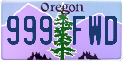 OR license plate 999FWD