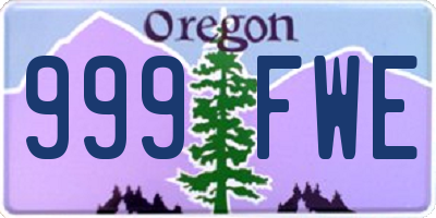 OR license plate 999FWE