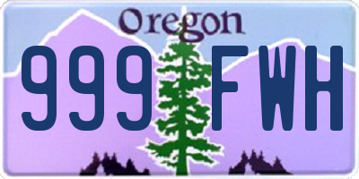 OR license plate 999FWH