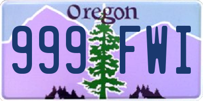 OR license plate 999FWI
