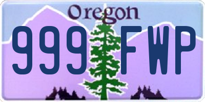 OR license plate 999FWP