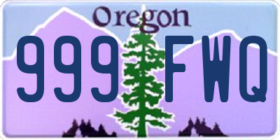 OR license plate 999FWQ