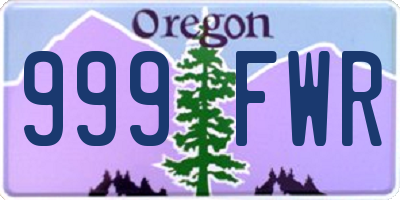 OR license plate 999FWR