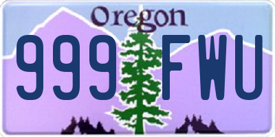 OR license plate 999FWU