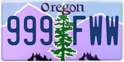 OR license plate 999FWW