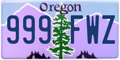 OR license plate 999FWZ