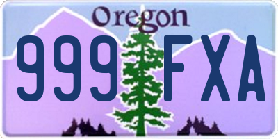 OR license plate 999FXA