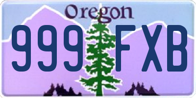 OR license plate 999FXB