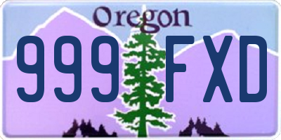 OR license plate 999FXD