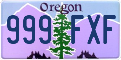 OR license plate 999FXF