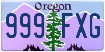 OR license plate 999FXG