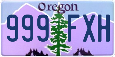 OR license plate 999FXH