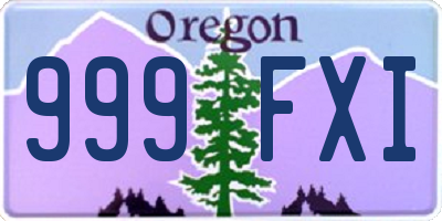 OR license plate 999FXI