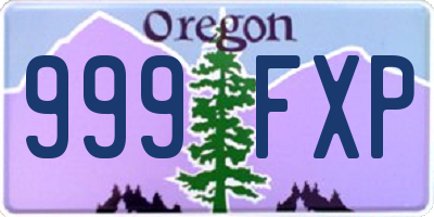 OR license plate 999FXP