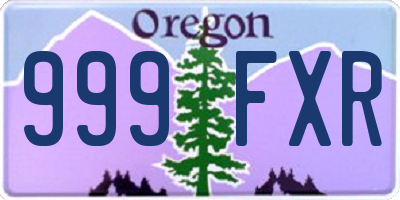 OR license plate 999FXR