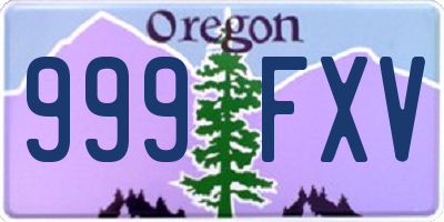 OR license plate 999FXV