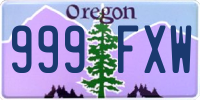 OR license plate 999FXW