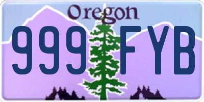 OR license plate 999FYB