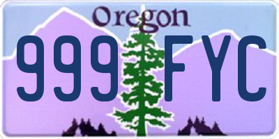 OR license plate 999FYC