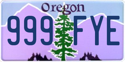 OR license plate 999FYE