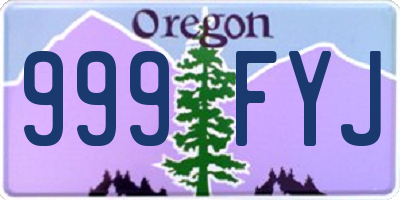OR license plate 999FYJ