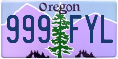 OR license plate 999FYL