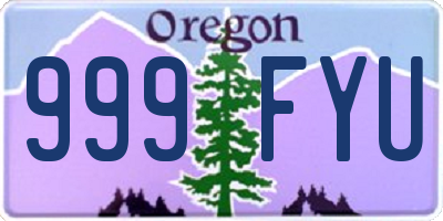 OR license plate 999FYU