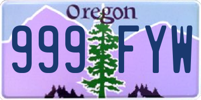 OR license plate 999FYW