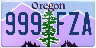 OR license plate 999FZA