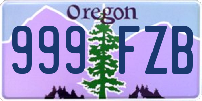 OR license plate 999FZB