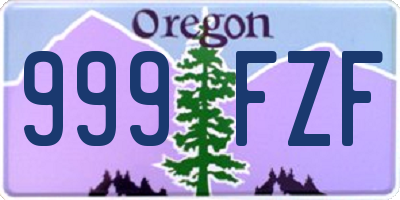 OR license plate 999FZF