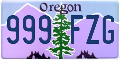 OR license plate 999FZG