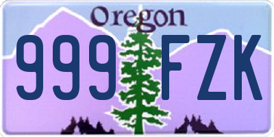 OR license plate 999FZK
