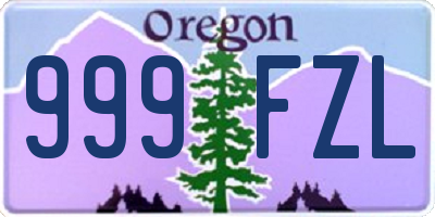 OR license plate 999FZL