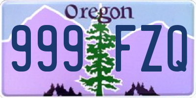 OR license plate 999FZQ