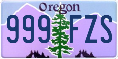 OR license plate 999FZS