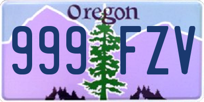 OR license plate 999FZV
