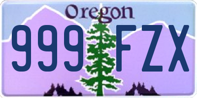 OR license plate 999FZX