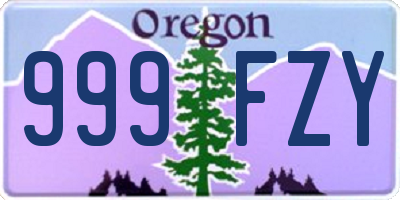 OR license plate 999FZY