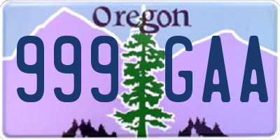 OR license plate 999GAA
