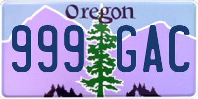 OR license plate 999GAC