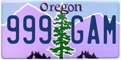 OR license plate 999GAM