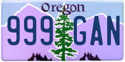 OR license plate 999GAN