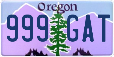 OR license plate 999GAT