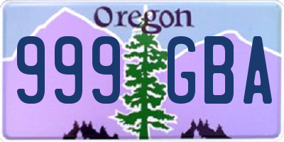 OR license plate 999GBA